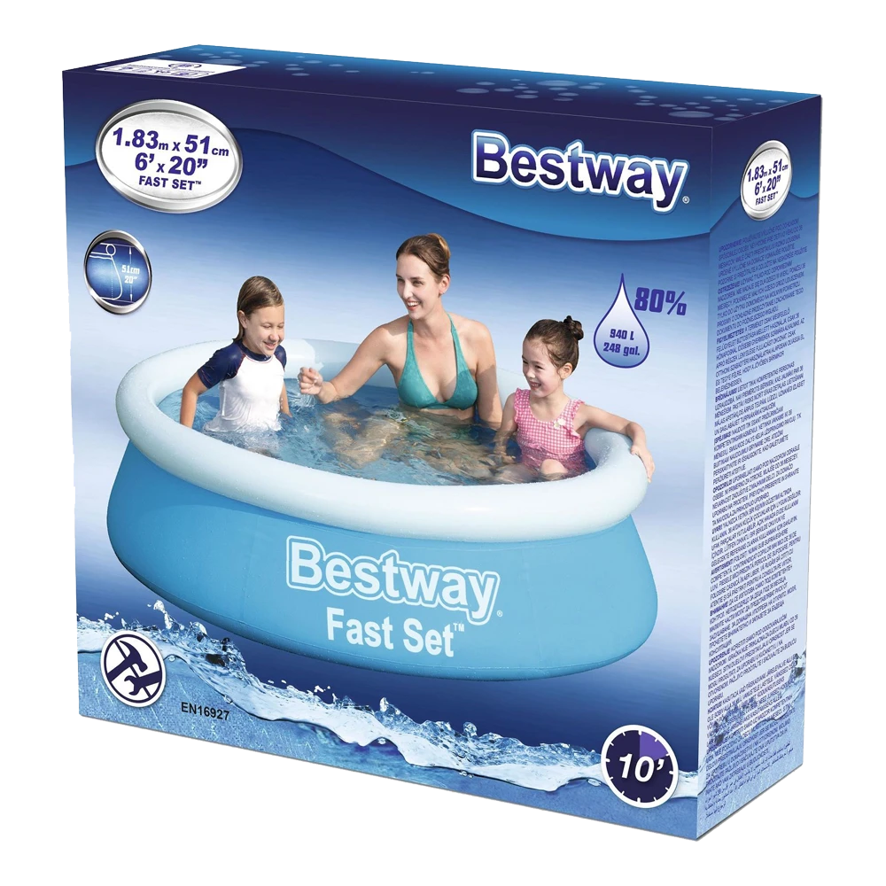 Bestway Opblaasbaar Zwembad - Fast Set - 183x51cm 5 Bestway Opblaasbaar Zwembad - Fast Set - 183x51cm - Afbeelding 5