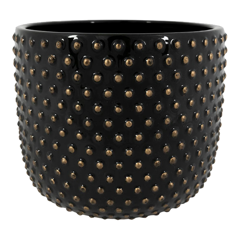 Bloempot Bolino - D21 X H17cm - Shiny Black 1 Bloempot Bolino - D21 X H17cm - Shiny Black