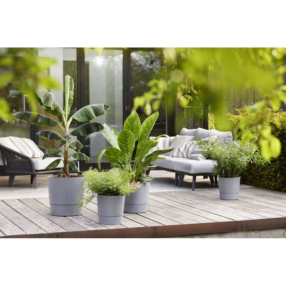 Bloempot Elho Greensense Aqua Care Rond - D30 X H29cm - Licht Beton 5 Bloempot Elho Greensense Aqua Care Rond - D30 X H29cm - Licht Beton - Afbeelding 5