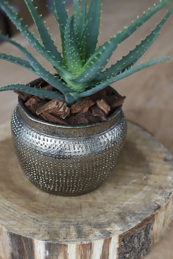 Bloempot Marrakesh - D24 X H21cm - Zilver Goud 2 Bloempot Marrakesh - D24 X H21cm - Zilver Goud - Afbeelding 2