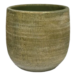 Bloempot Miami - D19 X H17cm - Groen Cement