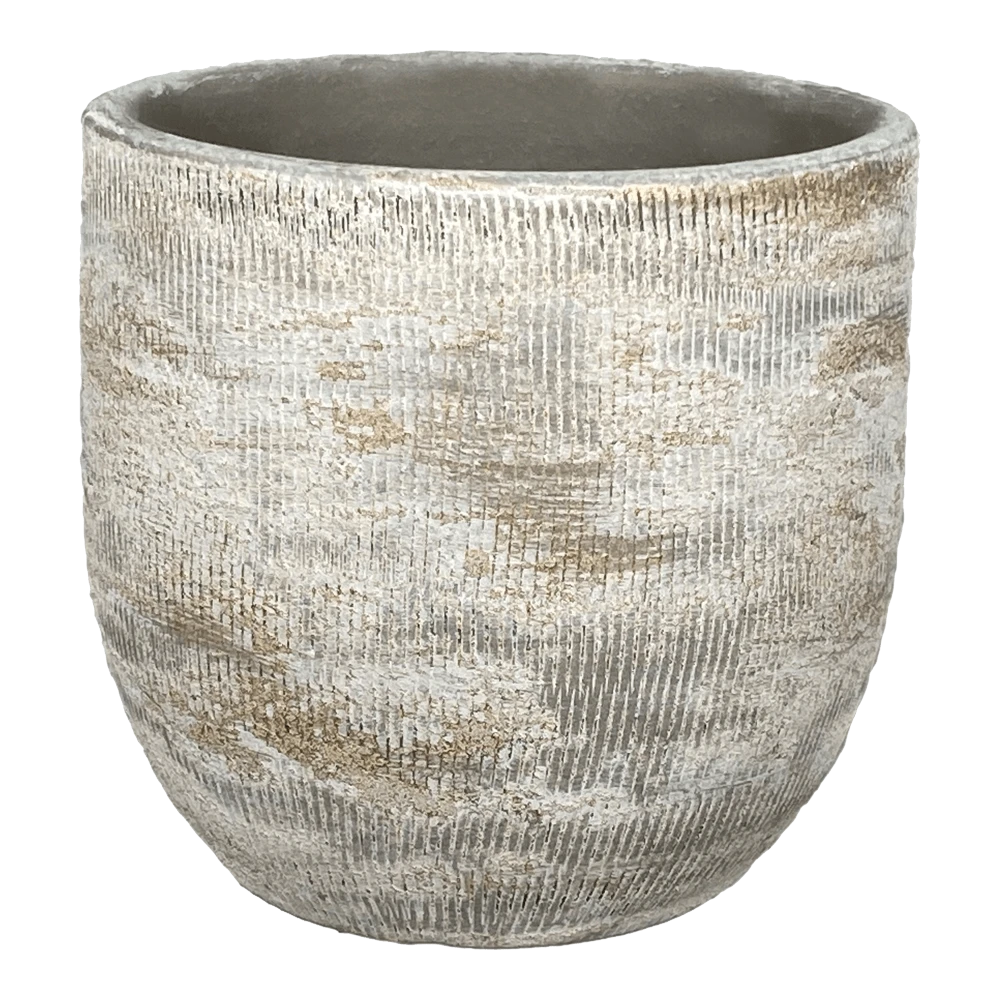Bloempot Miami - D23 X H21cm - Grijs 1 Bloempot Miami - D23 X H21cm - Grijs