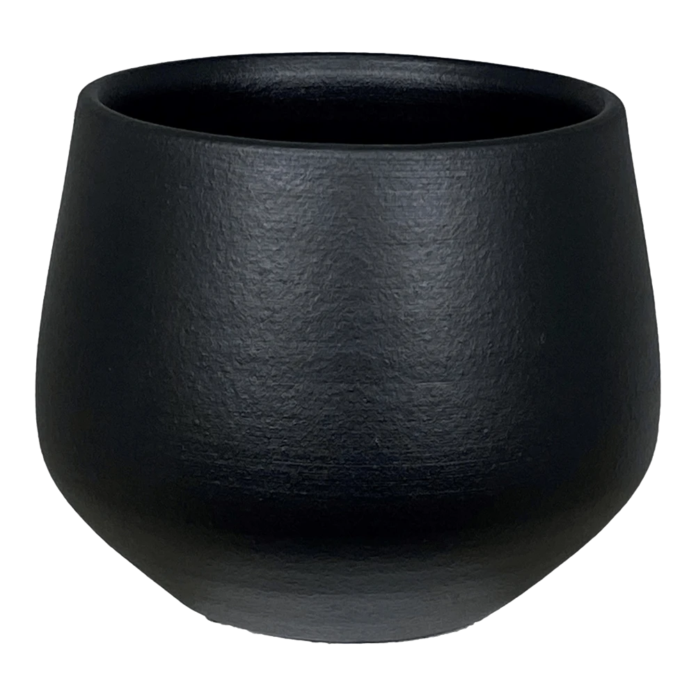 Bloempot Petra - D23 X H20cm - Mat Zwart 1 Bloempot Petra - D23 X H20cm - Mat Zwart