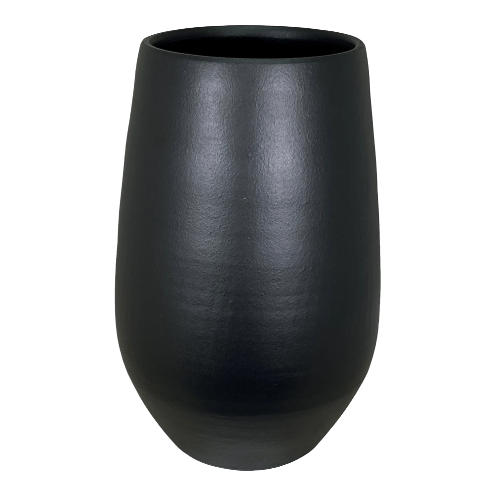 Bloempot Petra Hoog - D27 X H45cm - Mat Zwart 1 Bloempot Petra Hoog - D27 X H45cm - Mat Zwart