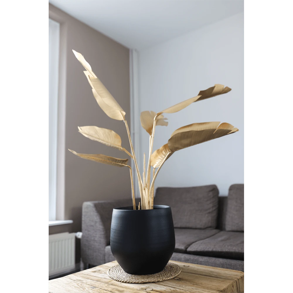 Bloempot Petra - D23 X H20cm - Mat Zwart 2 Bloempot Petra - D23 X H20cm - Mat Zwart - Afbeelding 2