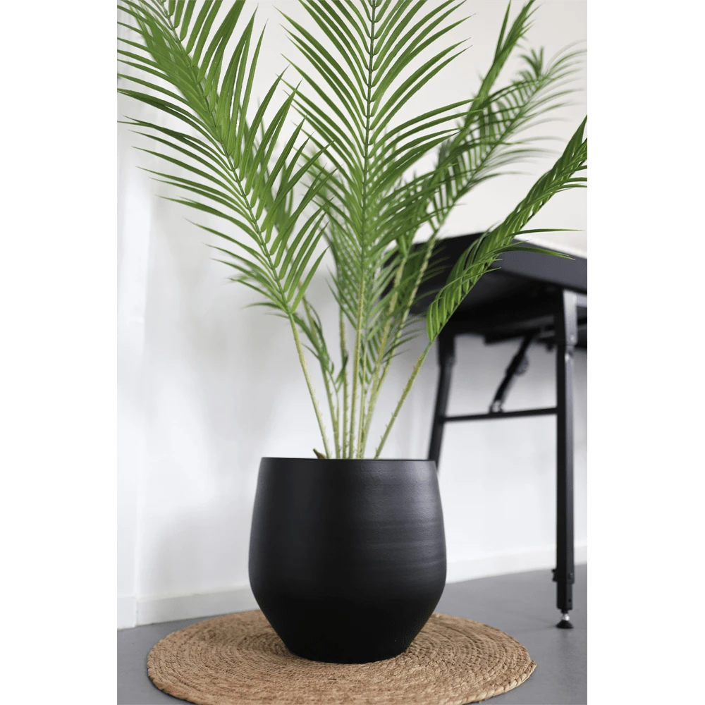 Bloempot Petra - D23 X H20cm - Mat Zwart 4 Bloempot Petra - D23 X H20cm - Mat Zwart - Afbeelding 4