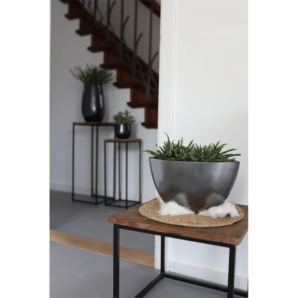 Bloempot Petra Ovaal - L33 X B17 X H24cm - Platinum 3 Bloempot Petra Ovaal - L33 X B17 X H24cm - Platinum - Afbeelding 3