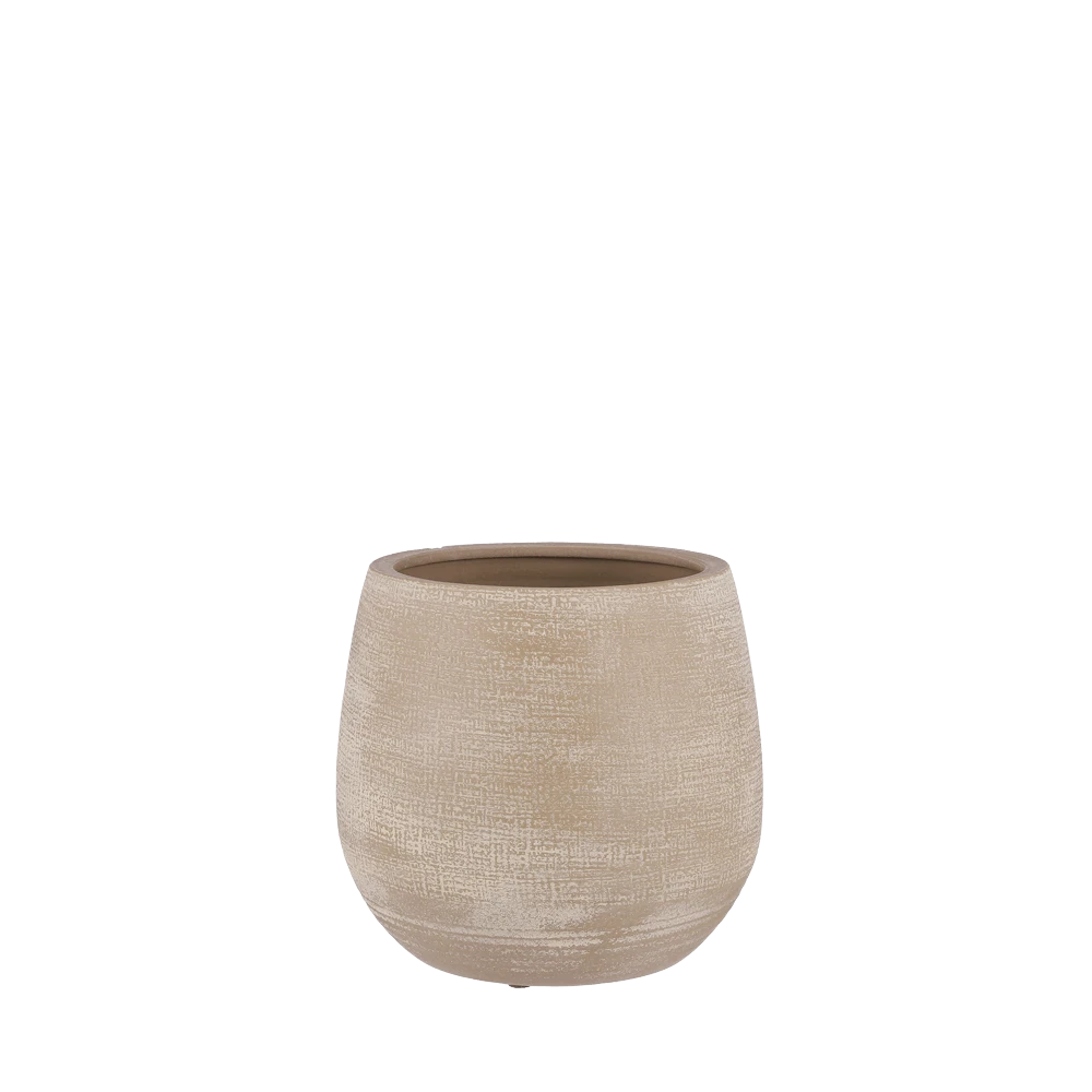 Bloempot Victor - H24 X D25cm - Beige 1 Bloempot Victor - H24 X D25cm - Beige