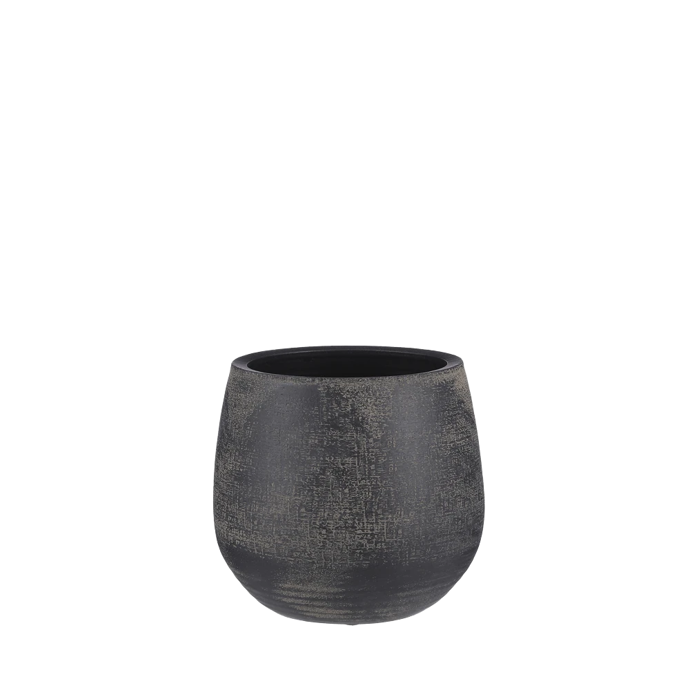 Bloempot Victor - H24 X D25cm - Donker Bruin 1 Bloempot Victor - H24 X D25cm - Donker Bruin
