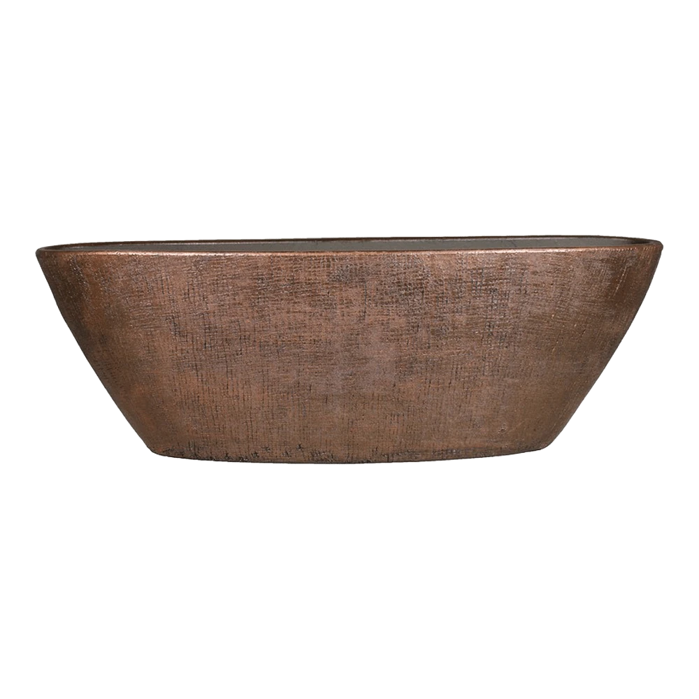 Bloempot Mira Ovaal - L69 X B17 X H25cm - Koper 1 Bloempot Mira Ovaal - L69 X B17 X H25cm - Koper