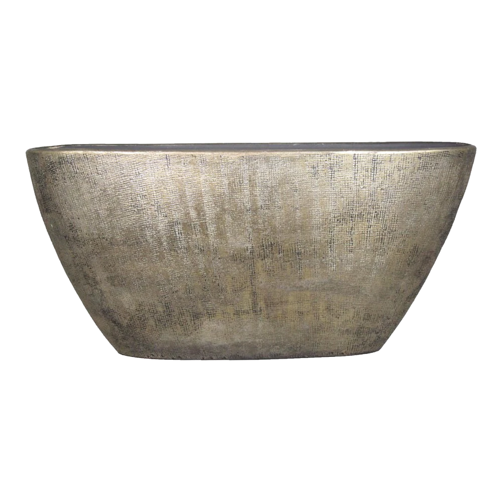 Bloempot Mira Ovaal - L73 X B17 X H36cm - Goud 1 Bloempot Mira Ovaal - L73 X B17 X H36cm - Goud