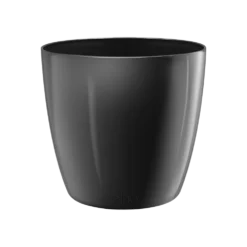 Bloempot Elho Brussels Diamond Rond 25cm - Metallic Zwart