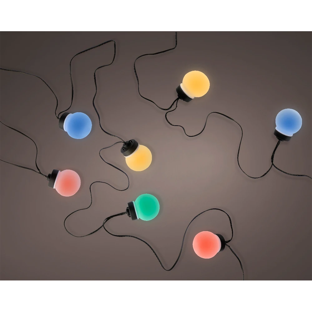 Lumineo Budget Feestverlichting Lichtsnoer - Bolvorm - 950cm - 20 LEDS - Multi 2 Lumineo Budget Feestverlichting Lichtsnoer - Bolvorm - 950cm - 20 LEDS - Multi - Afbeelding 2