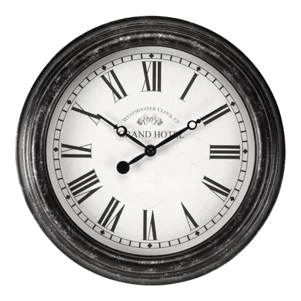 Buitenklok Biarritz - 30cm - Zwart 1 Buitenklok Biarritz - 30cm - Zwart