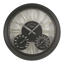 Buitenklok Exeter - 3in1 - 38cm - Zwart