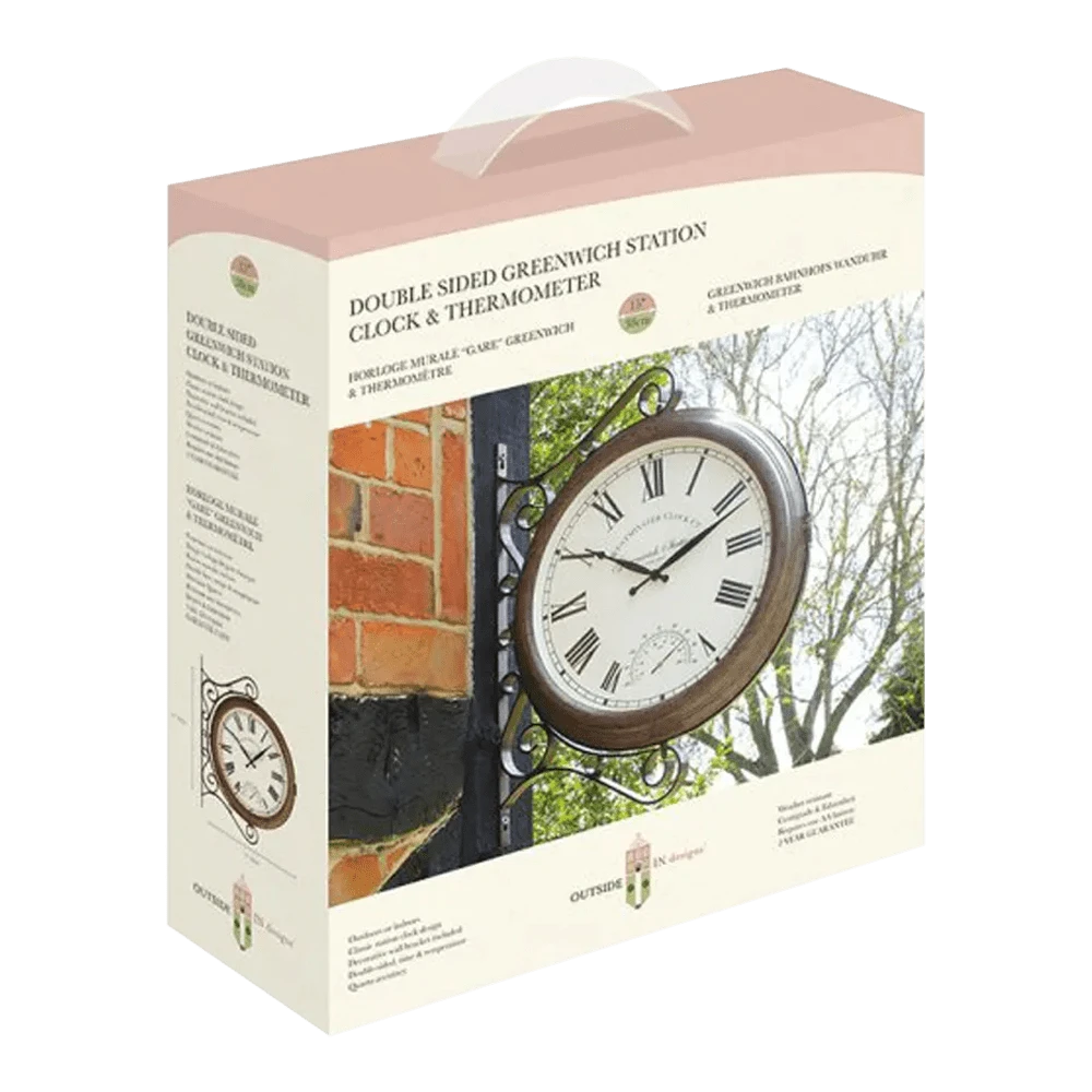 Buitenklok Greenwich Stationsklok - 38cm 2 Buitenklok Greenwich Stationsklok - 38cm - Afbeelding 2