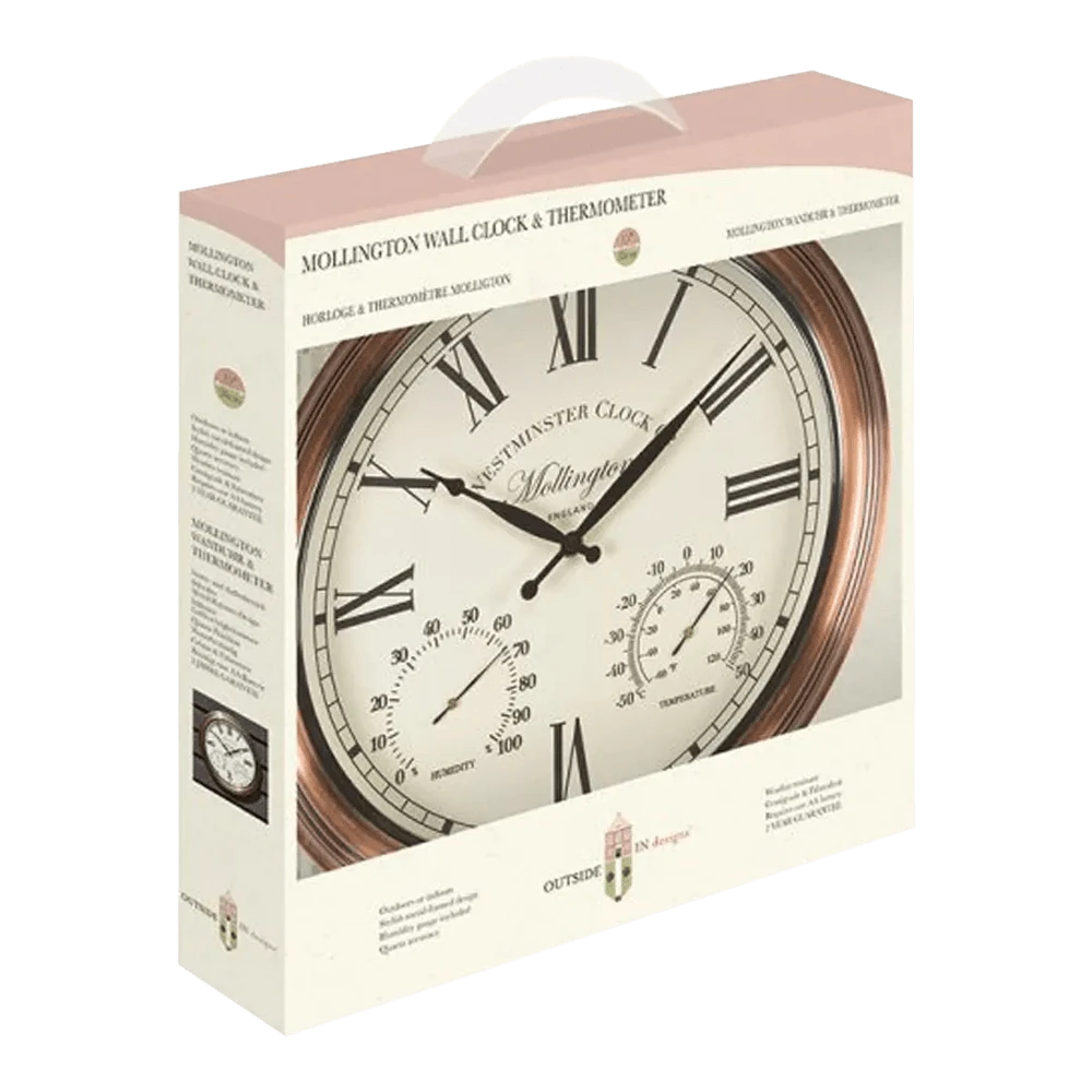 Buitenklok Mollington - 3in1 - 38cm 2 Buitenklok Mollington - 3in1 - 38cm - Afbeelding 2