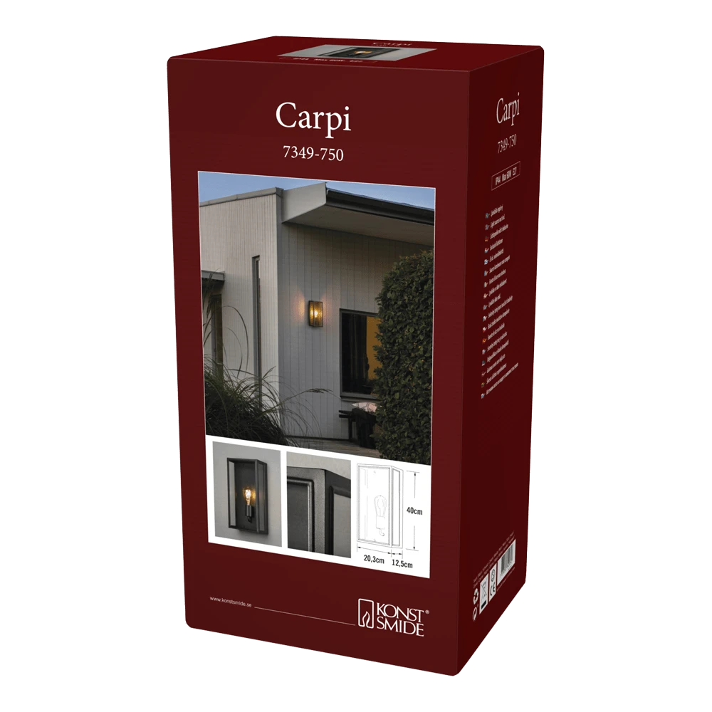 Konstsmide Carpi 230V Wandlamp Flush E27, 20.5x40cm, Transparant Glas, Max 60W 6 Konstsmide Carpi 230V Wandlamp Flush E27, 20.5x40cm, Transparant Glas, Max 60W - Afbeelding 6