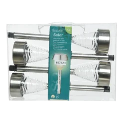 Lumineo LED Solar Tuinlamp - RVS - D7 X H27cm - 4st.