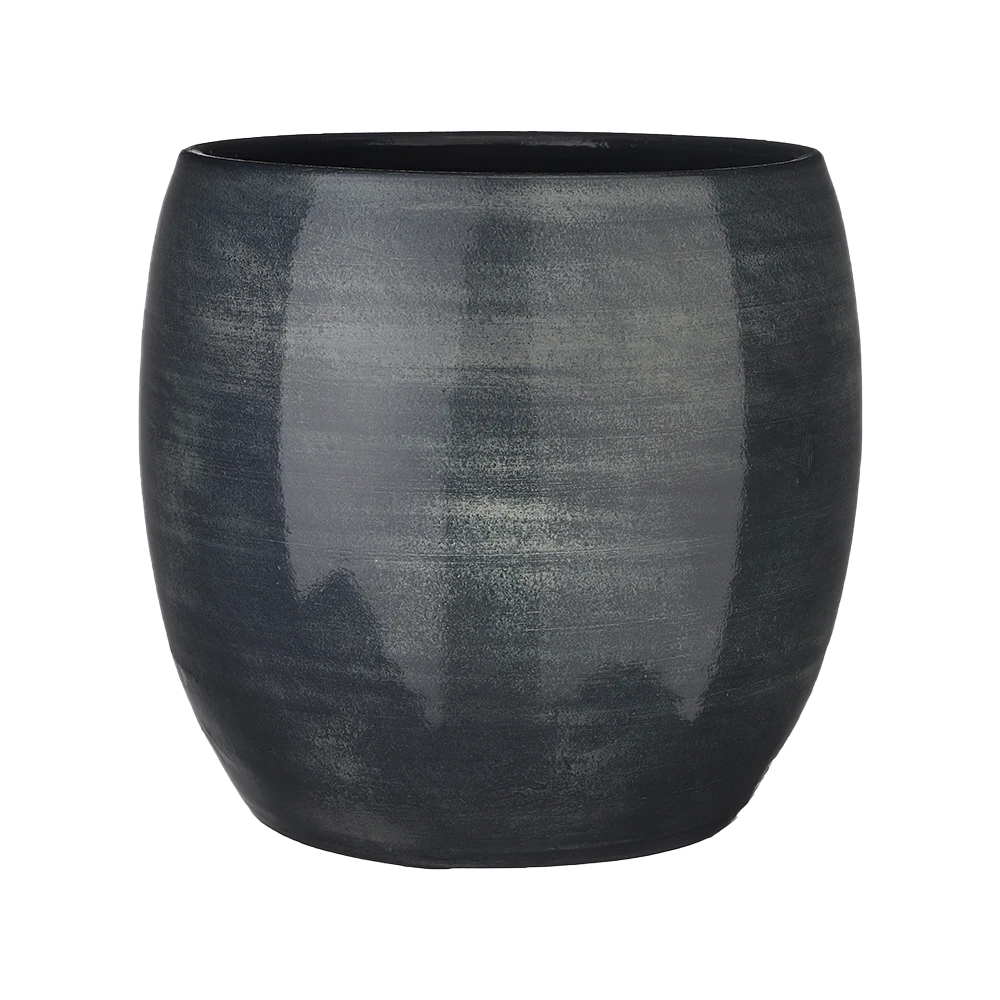 Bloempot Lester - D33 X H31cm - Donkerblauw 1 Bloempot Lester - D33 X H31cm - Donkerblauw