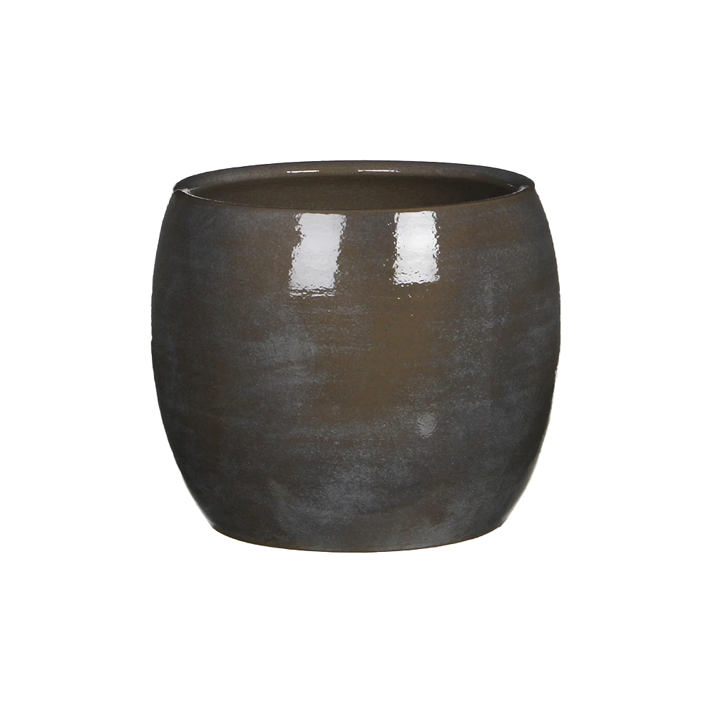 Bloempot Lester - D20 X H18cm - Donkergrijs 1 Bloempot Lester - D20 X H18cm - Donkergrijs
