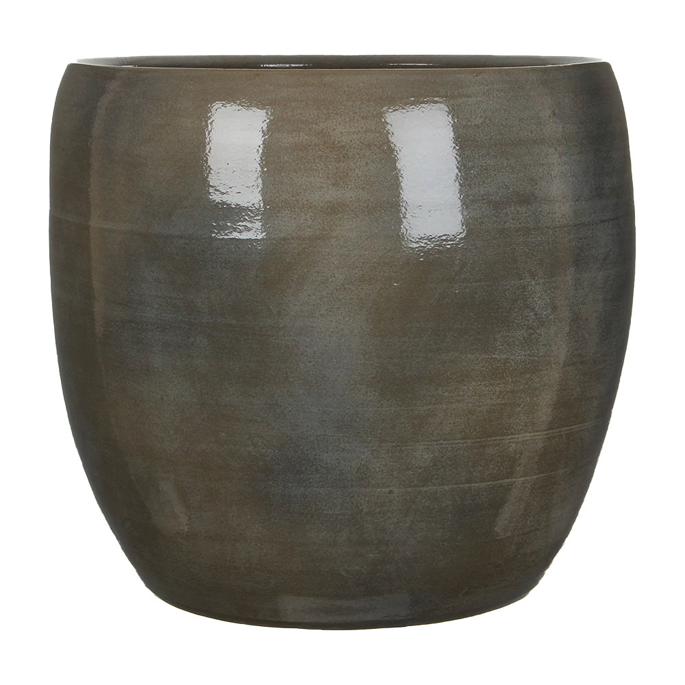 Bloempot Lester - D38 X H35cm - Donkergrijs 1 Bloempot Lester - D38 X H35cm - Donkergrijs