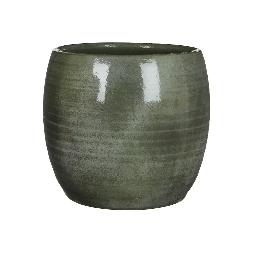 Bloempot Lester - D28 X H26cm - Groen 1 Bloempot Lester - D28 X H26cm - Groen