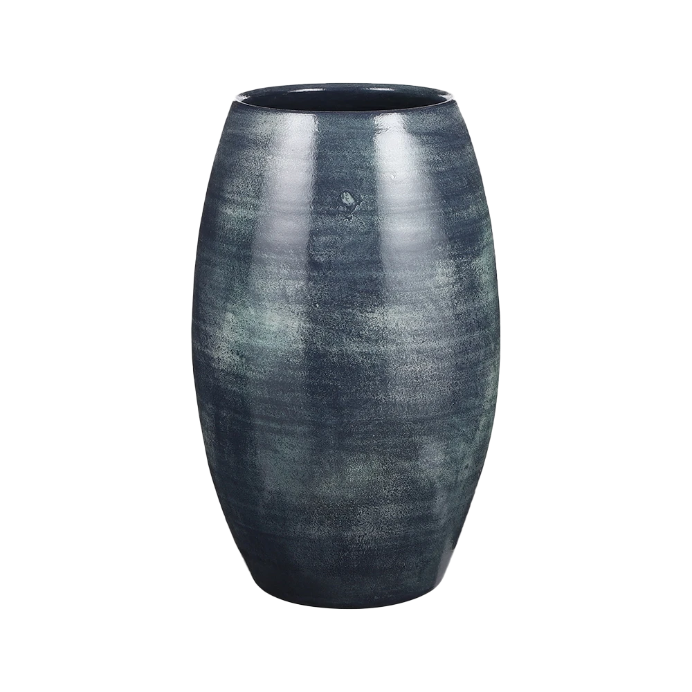 Bloempot Lester Hoog - D30 X H50cm - Donkerblauw 1 Bloempot Lester Hoog - D30 X H50cm - Donkerblauw