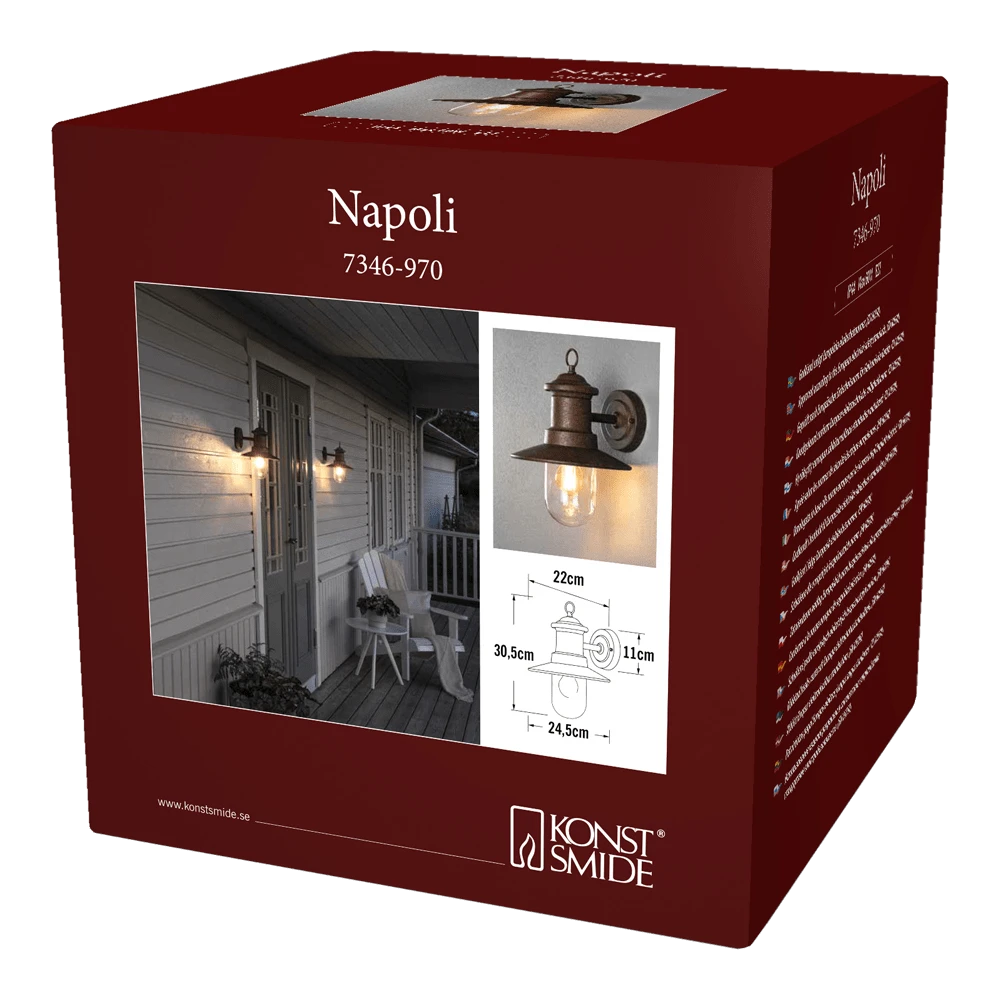 Konstsmide Napoli 230V Wandlamp Neerwaarts 30.5cm E27, Max 60W 3 Konstsmide Napoli 230V Wandlamp Neerwaarts 30.5cm E27, Max 60W - Afbeelding 3