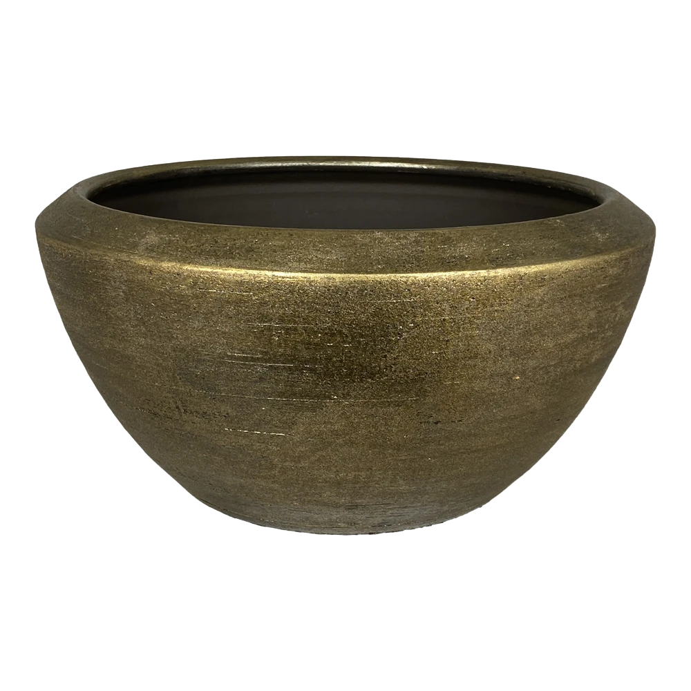 Plantenschaal Kos - D55 X H22cm - Goud 1 Plantenschaal Kos - D55 X H22cm - Goud