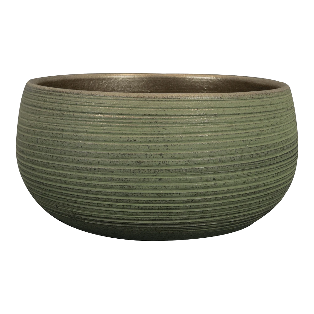 Plantenschaal Lydia - D28 X H13cm - Shiny Green 1 Plantenschaal Lydia - D28 X H13cm - Shiny Green