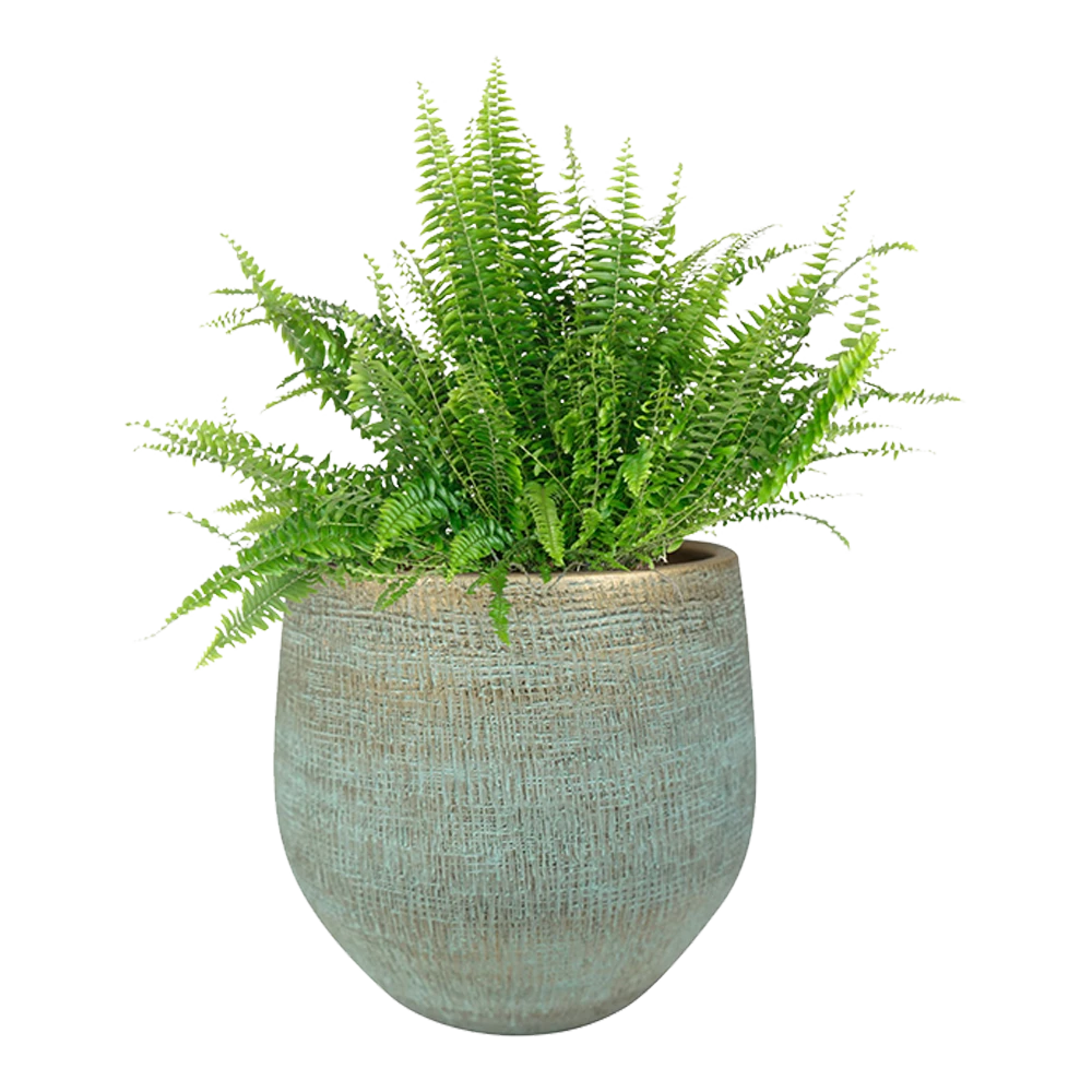 Bloempot Ryan - D26 X H26cm - Shiny Blue 2 Bloempot Ryan - D26 X H26cm - Shiny Blue - Afbeelding 2