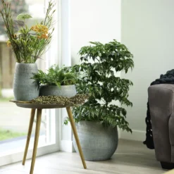 Bloempot Ryan - D26 X H26cm - Shiny Blue 5 Bloempot Ryan - D26 X H26cm - Shiny Blue -Bloeiplek Verkoopwinkel pot ryan shiny blue keramiek d26 h26 bloempot 7 10