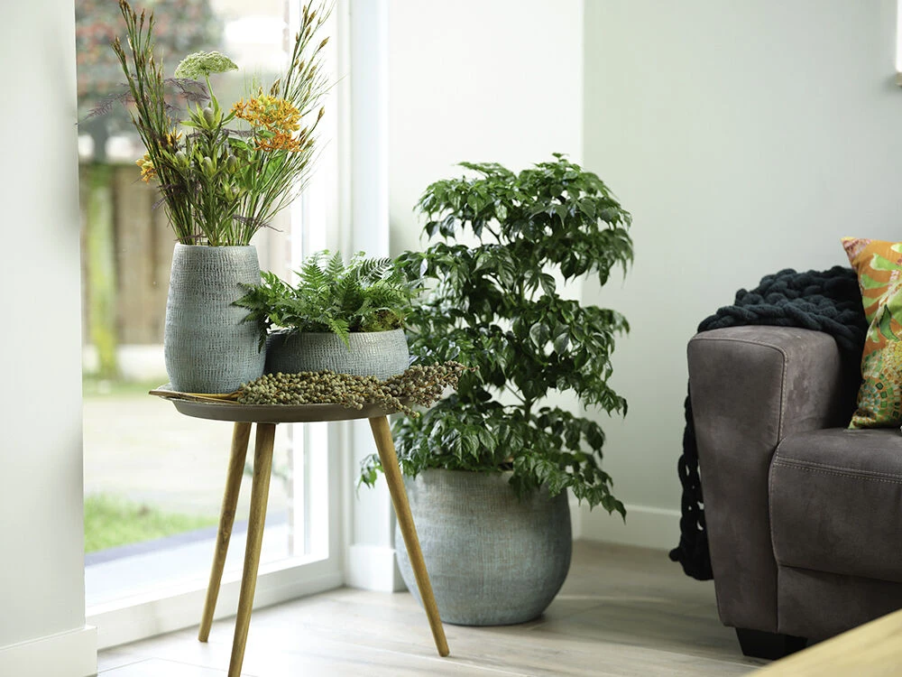 Bloempot Ryan - D26 X H26cm - Shiny Blue 3 Bloempot Ryan - D26 X H26cm - Shiny Blue - Afbeelding 3