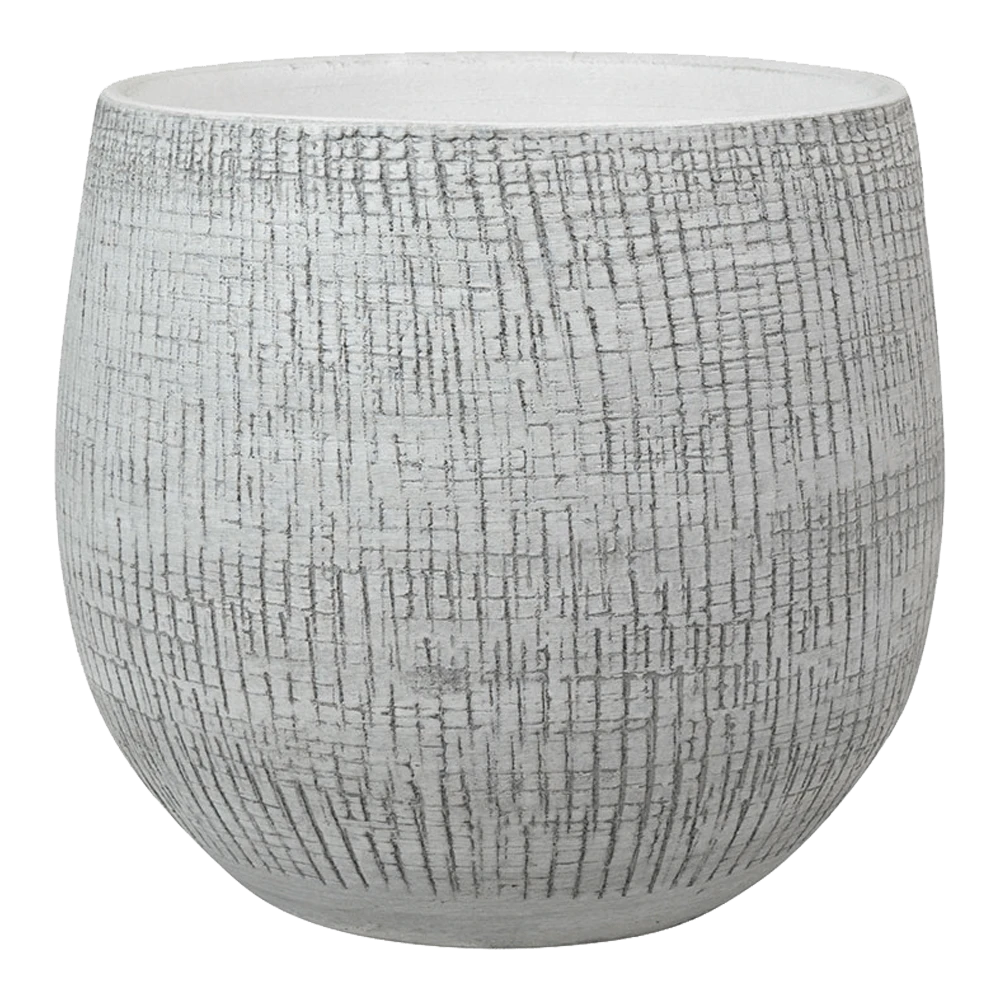 Bloempot Ryan - D22 X H20cm - White Black 1 Bloempot Ryan - D22 X H20cm - White Black