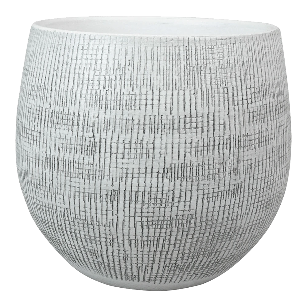 Bloempot Ryan - D26 X H26cm - White Black 1 Bloempot Ryan - D26 X H26cm - White Black