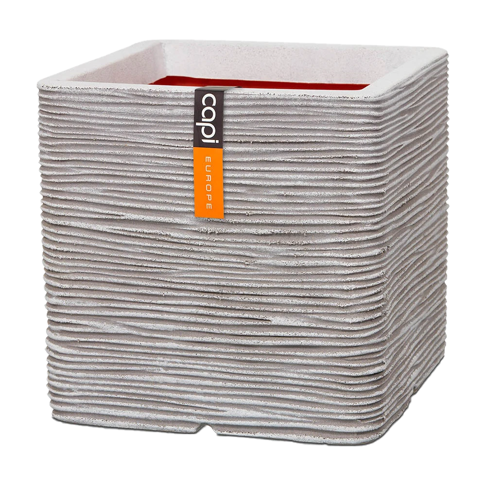 Capi Plantenbak Vierkant Nature Rib NL - L30 X B30 X H30cm - Ivoor 1 Capi Plantenbak Vierkant Nature Rib NL - L30 X B30 X H30cm - Ivoor