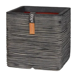 Capi Plantenbak Vierkant Nature Rib NL - L40 X B40 X H40cm - Antraciet