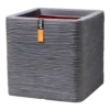 Capi Plantenbak Vierkant Nature Rib NL - L40 X B40 X H40cm - Donkergrijs