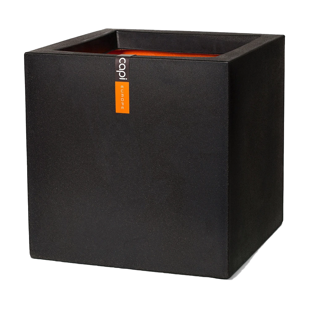 Capi Plantenbak Vierkant Urban Smooth NL - L30 X B30 X H30cm - Zwart 1 Capi Plantenbak Vierkant Urban Smooth NL - L30 X B30 X H30cm - Zwart