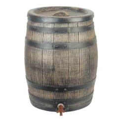 Regenton 120L Kunststof Met Houtlook - H66xu00d850,5cm - Nature