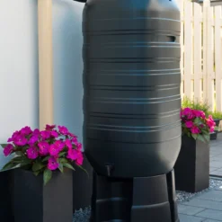 Regenton 250L Kunststof 'slimline' - Groen H121x50x50cm - Nature -Bloeiplek Verkoopwinkel regenton 250l kunststof slimline groen h121x50x50cm 6 4