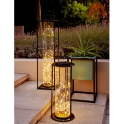 Lumineo Solar Lantaarn - LED - D15 X H42cm - Zwart 7 Lumineo Solar Lantaarn - LED - D15 X H42cm - Zwart -Bloeiplek Verkoopwinkel solar lantaarn led d15 x h42cm zwart solar 3 3