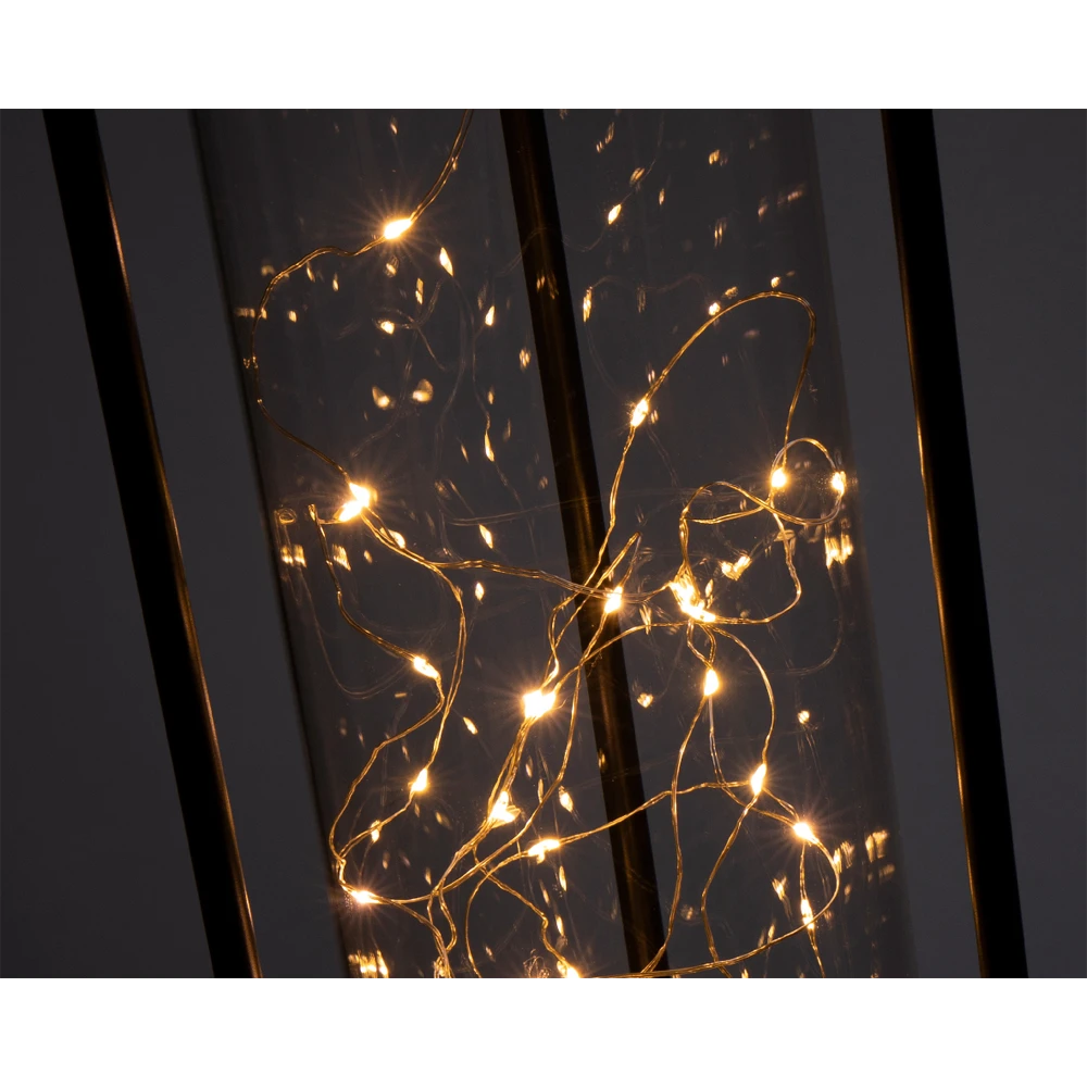 Lumineo Solar Lantaarn - LED - D15 X H42cm - Zwart 4 Lumineo Solar Lantaarn - LED - D15 X H42cm - Zwart - Afbeelding 4