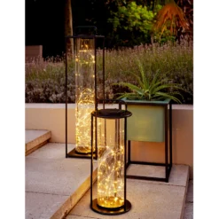 Lumineo Solar Lantaarn - LED - D20 X H79cm - Zwart -Bloeiplek Verkoopwinkel solar lantaarn led d20 x h79cm zwart solar 4 3