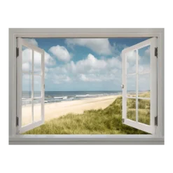 Tuinposter Strand Kozijn - L - 120x90cm