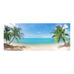 Tuinposter Strand Met Palmen - 110x45cm