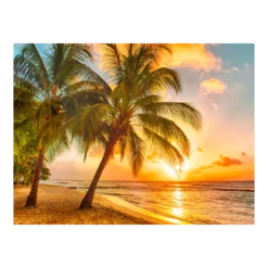 Tuinposter Strand Ondergaande Zon - L - 120x90cm