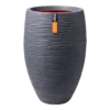 Capi Bloempot Hoog Nature Elegant Deluxe Rib NL - D38 X H58cm - Donkergrijs