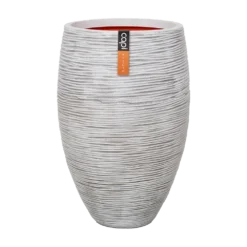 Capi Bloempot Hoog Nature Elegant Deluxe Rib NL - D38 X H58cm - Ivoor